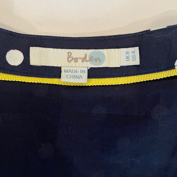 Boden Josephine Dress, Navy with white polka dots - Picture 6 of 7